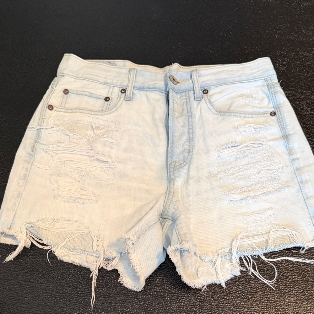 American Eagle Outfitters Light Wash Distressed Jean Shorts